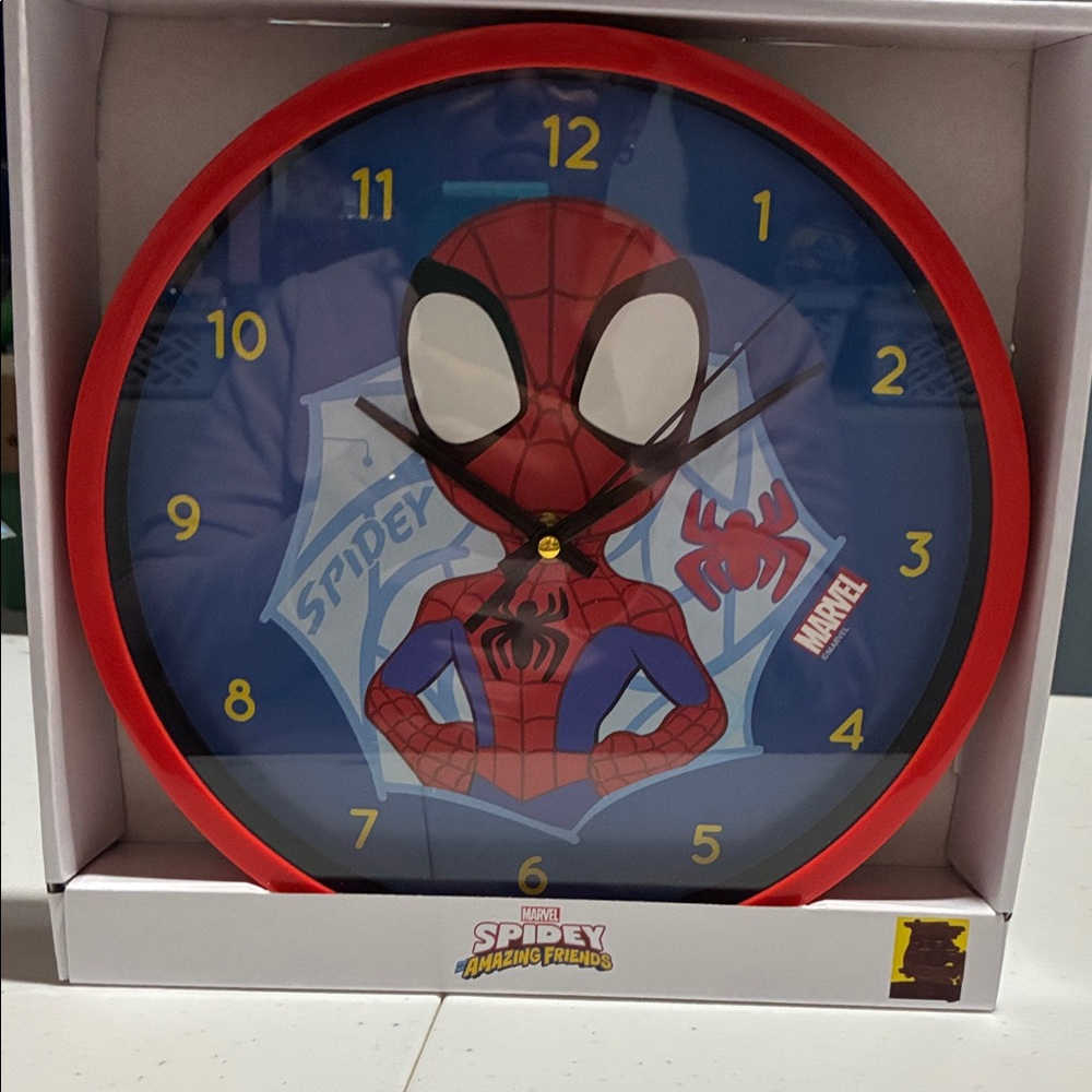 Marvel Spider-Man Kids Wall Clock - Red & Blue